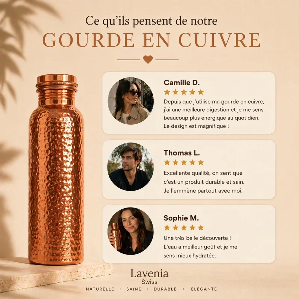 Gourde en Cuivre Lavenia™ 800 ML